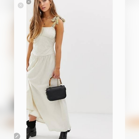 **1 Left SZ 2**Free People Santorini Ivory Ecru Maxi Dress - Picture 16 of 16